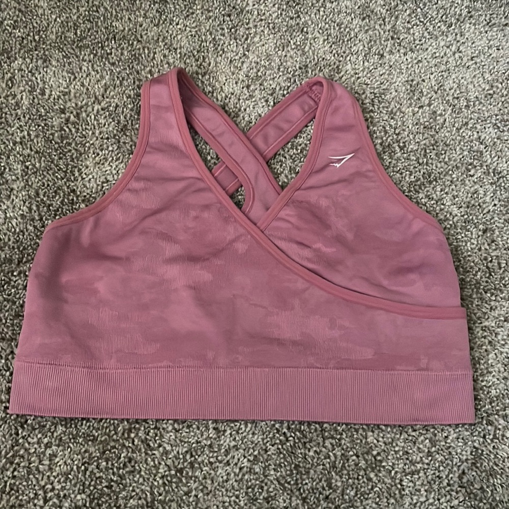 Gymshark camo pink sports bra